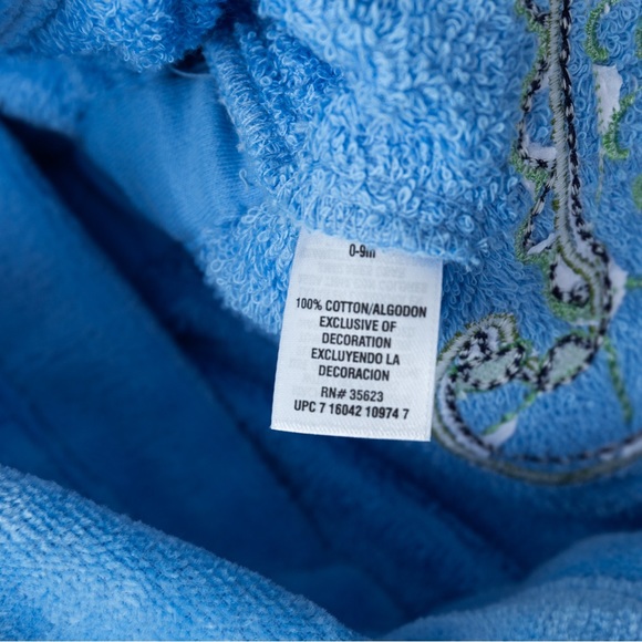Carter’s soft terry velour wrap-me-up robe blue baby boys 0-9 months Carter’s - Picture 10 of 10